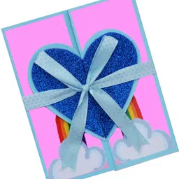 gaurangi card Happy Birthday Sky-Blue Greeting Card With Rainbow Theme- Happy Birthday Card For Decoration - Card For Birthday Cake Decoration Greeting Card-picture-11