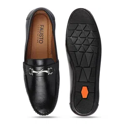 FAUSTO Men Black PU Lightweight Loafers image 5