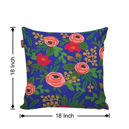 AEROHAVEN Blue & White Set of 5 Floral Square Cushion Covers image 2