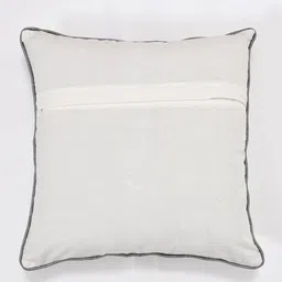 Clasiko Cream-Coloured & Orange Set of 2 Floral Cotton Square Cushion Covers image 5