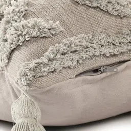 SASHAA WORLD Tasselled &Tufted Cushion Cover(16x16 inches) image 5