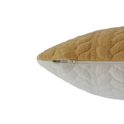 Pluchi Mustard & White Geometric Square Pure Cotton Knitted Cushion Cover image 2