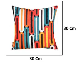 Sivya Orange & White Geometric Square Cushion Covers image 5