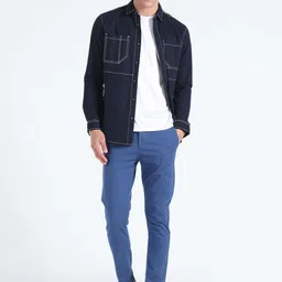 Flying Machine Men Tapered Fit Mid-Rise Cotton Twill Weave Trousers image 5