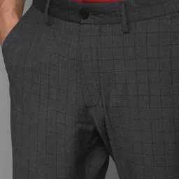 Louis Philippe Sport Men Checked Mid-Rise Slim Fit Trousers image 5