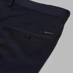 Luxure by Louis Philippe Men Plain Flat-Front Slim Fit Formal Trousers image 4