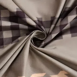 Bromwick Brown & Beige Geometric 250 TC King Double Bedsheet With 2 Pillow Covers image 4