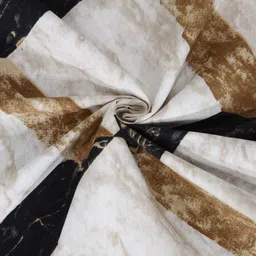 Arrabi Brown & White Geometric 300 TC King Bedsheet with 2 Pillow Covers image 5