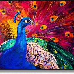 glpri Peacock Black Frame UV Textured Wall Painting Digital Reprint 14 inch x 11 inch Painting-picture-12