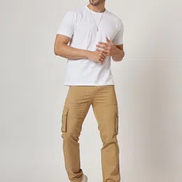 AMSWAN Men Low-Rise Cargos Trousers image 5