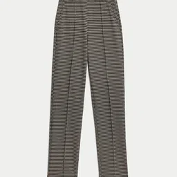 Marks & Spencer Women Abstract Printed Pintuck High-Rise Formal Trousers image 3