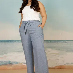 Amydus Plus Size Women High-Rise Trousers image 5