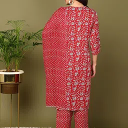 mokshi Floral Printed Regular Sequinned Kurta With Trouser & Dupatta image 5
