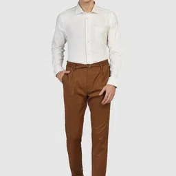 Blackberrys Men Plain Flat-Front Formal Trousers image 5