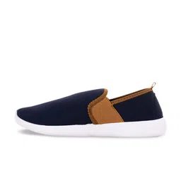 Khadims Men Navy Blue Colourblocked Slip-On Sneakers image 5