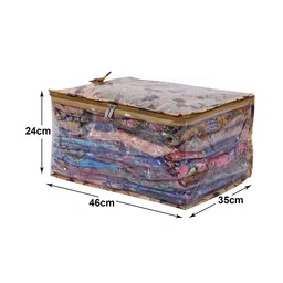 Kuber Industries Pack of 2 Beige Printed Saree Cover Organisers image 5