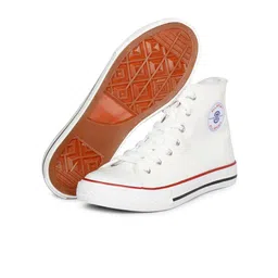 MOZAFIA Men Canvas Lace-up Casual High Top Sneakers image 5