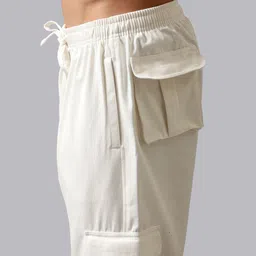 Mad Over Print Men Relaxed Loose Fit Wrinkle Free Cotton Cargos Trousers image 5