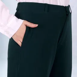 FITHUB Women Relaxed Flared High-Rise Easy Wash Bootcut Trousers image 5