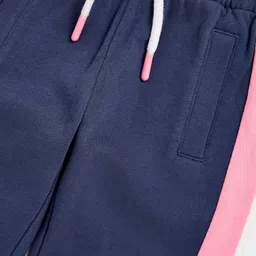 mothercare Girls Blue Side Stripe Pure Cotton Joggers image 5
