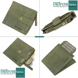 geo trends Men Casual Green Genuine Leather RFID Wallet image 3