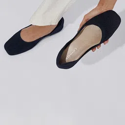 NEEMANS Women Textured Square Toe Mesh Loafers image 3