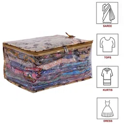 Kuber Industries Pack of 2 Beige Printed Saree Cover Organisers image 3