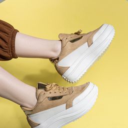 Shezone Women Lightweight Padded Insole Contrast Sole Sneakers-picture-43