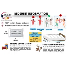 Stylista Green Printed Cotton 400 TC Fitted Double Queen Bedsheet With 2 Pillow Covers image 5