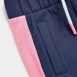 mothercare Girls Blue Side Stripe Pure Cotton Joggers image 4