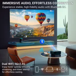 XElectron C9 Plus (12600 lm / 2 Speaker / Wireless / Remote Controller) Full HD 1080p Native with 4K Support, 200-inches Display | WiFi & Bluetooth Connectivity | Android 9.0 with YouTube, Netflix, Prime | Home Theater Projector image 5