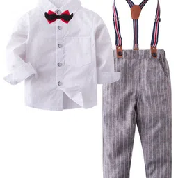 StyleCast Boys White & Grey Shirt With Striped Trouser & Suspenders-picture-37