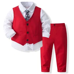 StyleCast x Revolte Boys Pure Cotton Single-Breasted Three Piece Suit-picture-18