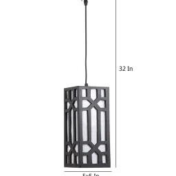foziq Alpana Brown Wood Hanging Light image 4