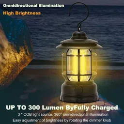 zeno volt High Capacity Portable Lanterns with Metal Handle and Rechargeable 8 hrs 8 hrs Torch Emergency Light image 2