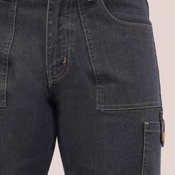 nivasu Solid Men Denim Grey Denim Shorts image 4