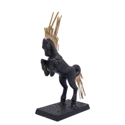 Folkstorys Black & Gold-Toned Metal Horse Figurine image 5