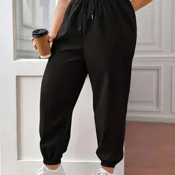 dockstreet Women Solid Black Track Pants-picture-10