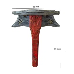 disoo fashions Red & Grey Handpainted Solid Wood Ganesha Shelf image 2