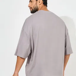 Styli Grey Chest Graphic Boxy Fit Compact Jersey Tee image 2