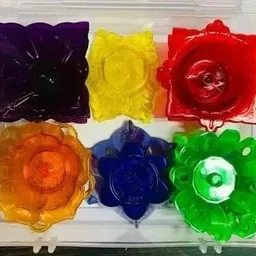 nkkl Traditional Reflection LED Water Diya Temple ,Home ,Diwali Decoration 817 Plastic (Pack of 6) Table Diya Set image 4