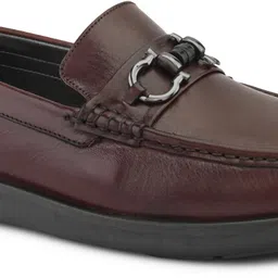 house of pataudi Men solid formal genuine leather slip on moccasins loafers shoes Slip On For Men image 3