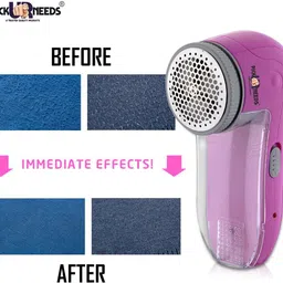 pick ur needs Portable & Rechargeable Fabric Remover/Lint Shaver for Woolen Clothes With Extra Blade Free (Pink) Lint Roller image 4