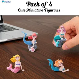 funblast Mermaid Miniature Toy Figures - Set of 4 Garden Decor Home Decor Toys for Girls image 3