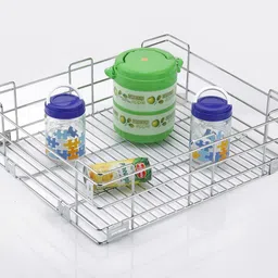 keepwell Stainless Steel Stainless Steel Plain Kitchen basket | Modular Kitchen basket | Kitchen trolley | Storage Basket For Kitchen Utensils (Size: 17x20x6 Inch) Storage Basket-picture-14