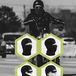 plutoprom Black Bike Face Mask for Men image 3