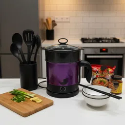 Multifunctional Fast Electric Kettle,Personal Cooker Boil Water,Milk D48 Egg Cooker, Food Steamer, Rice Cooker, Travel Cooker-image-43