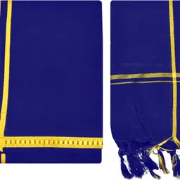 SKV Temple Wear Dhoti with Towel Solid Men Dhoti-picture-17