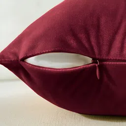 AEROHAVEN Red & White 2 Pieces Colourblocked Reversible Square Cushion Covers image 4