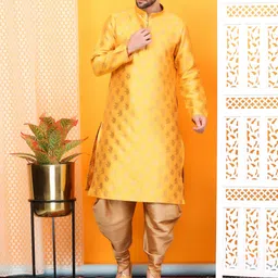 over crowd Men Jacquard Kurta Salwar Set image 3